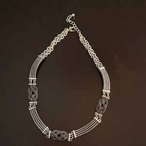 Elegant Silver and Black Necklace